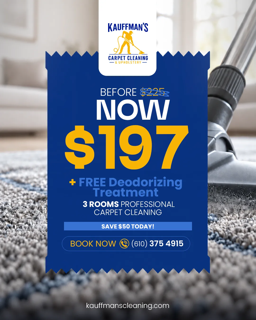 Kauffman's carpet cleaning $197 promotion