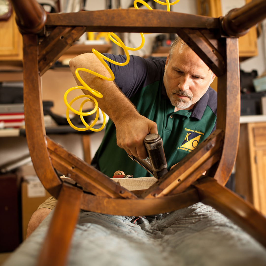 Upholstery restoration process