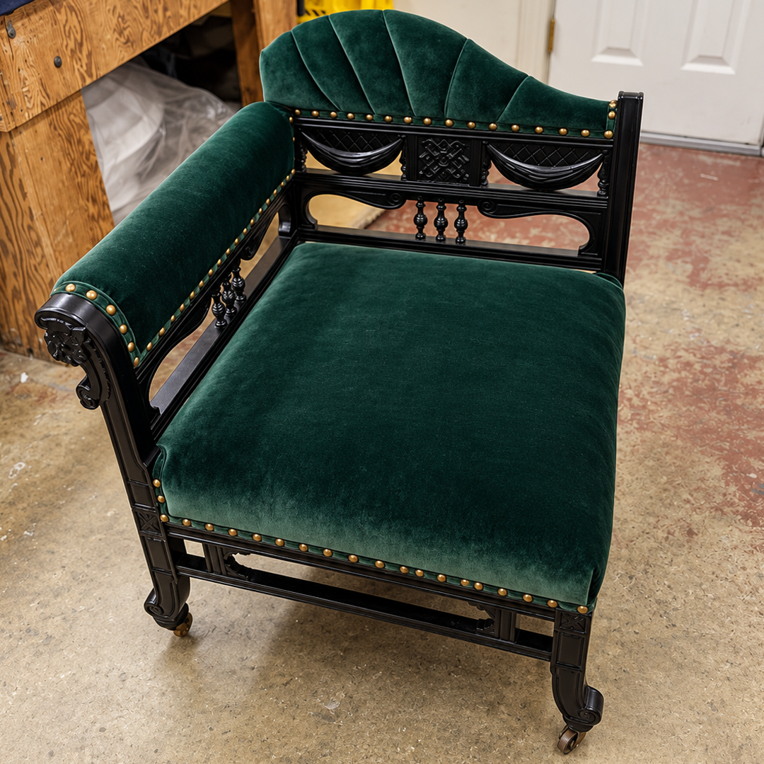 Furniture after upholstery restoration