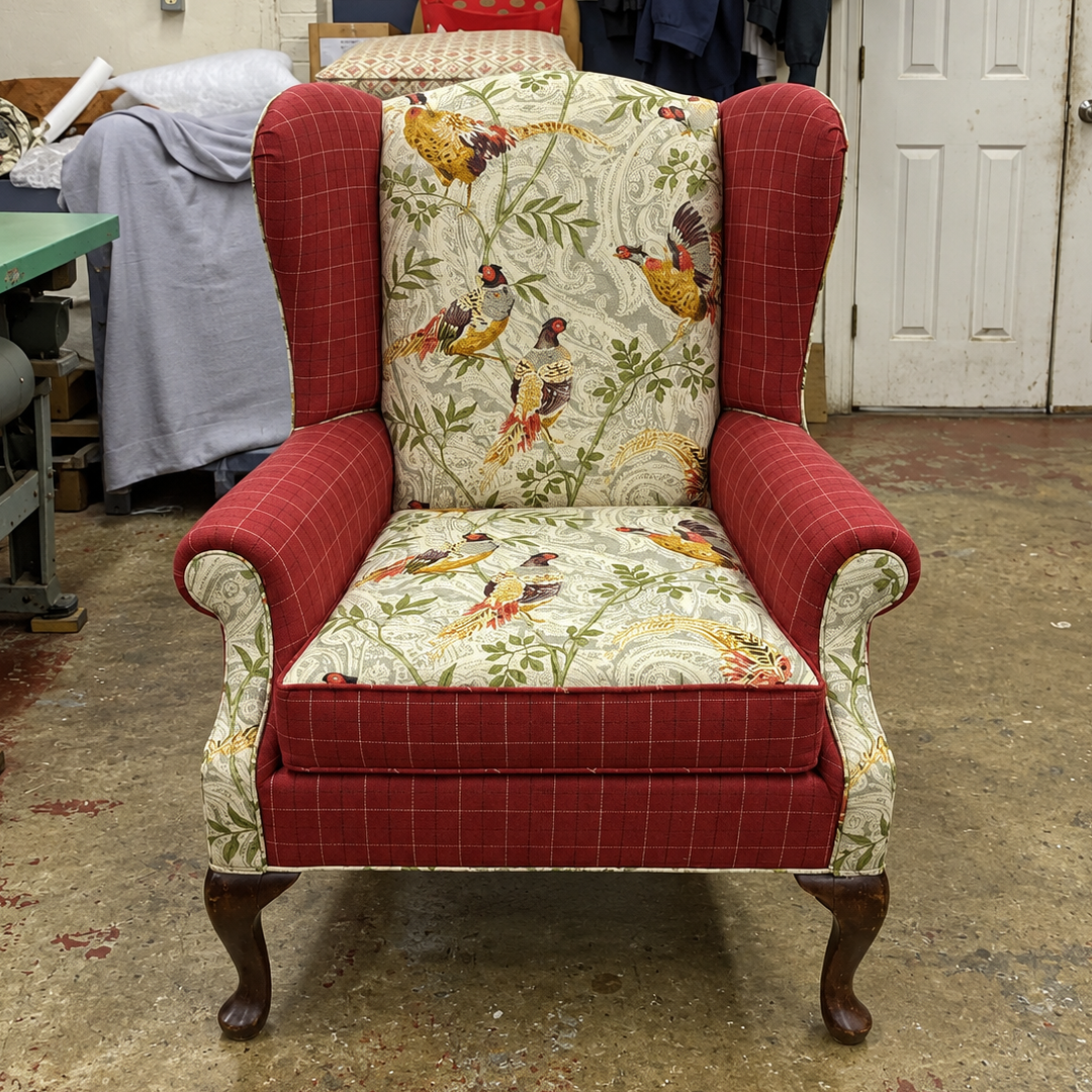 Furniture after upholstery restoration