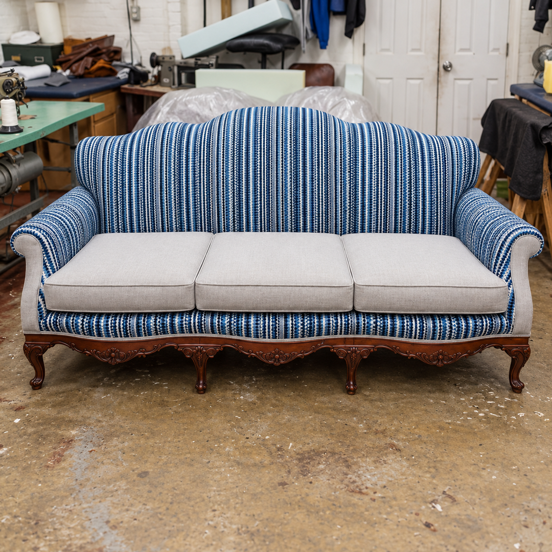 Furniture after upholstery restoration